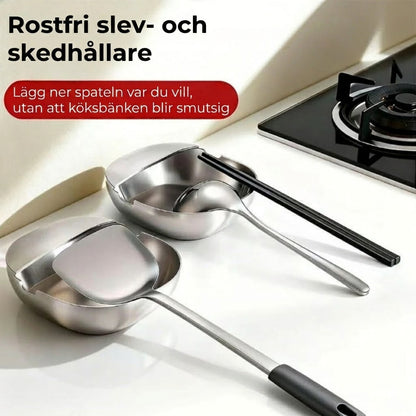 Lyxigt skedställ i rostfritt stål för köksbänk – Högkvalitativt soppskedställ