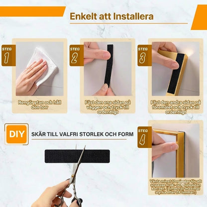 Kraftigt självhäftande kardborreband (1 set med 20 st.)
