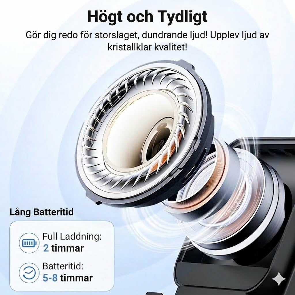 Trådlös induktionshögtalare med mobilhållare