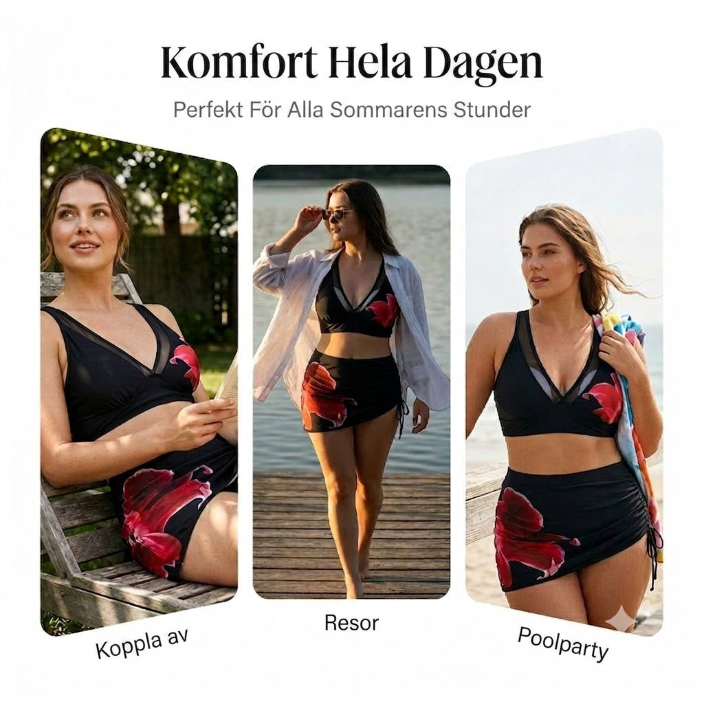 👙🌊 Fiskformad knytbikini – med dragsko för den ultimata sommarkänslan