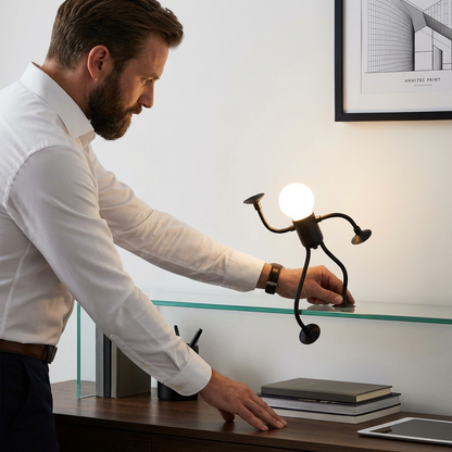 LED-lampa med sugpropp — rolig design, med utbytbara sugproppar, kan användas för dekoration.