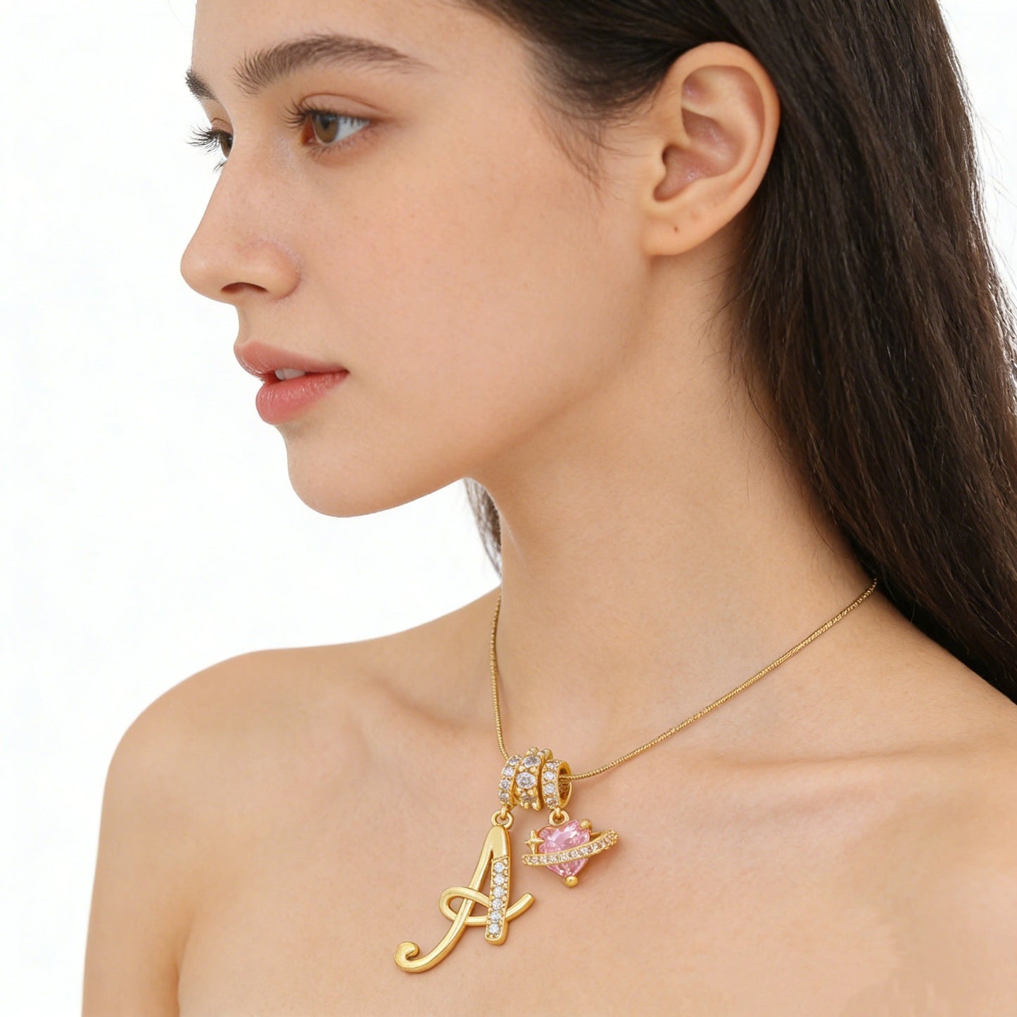 Elegant halsband med hjärtformat hänge
