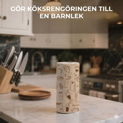 Återanvändbara mikrofiberdukar på rulle – Avrivningsbara rengöringsdukar