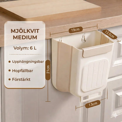 Platsbesparande hopfällbar papperskorg