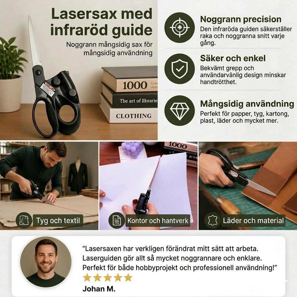 Infraröda lasersaxar — precision för sömnad och hantverk