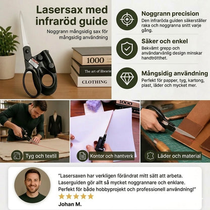 Infraröda lasersaxar — precision för sömnad och hantverk
