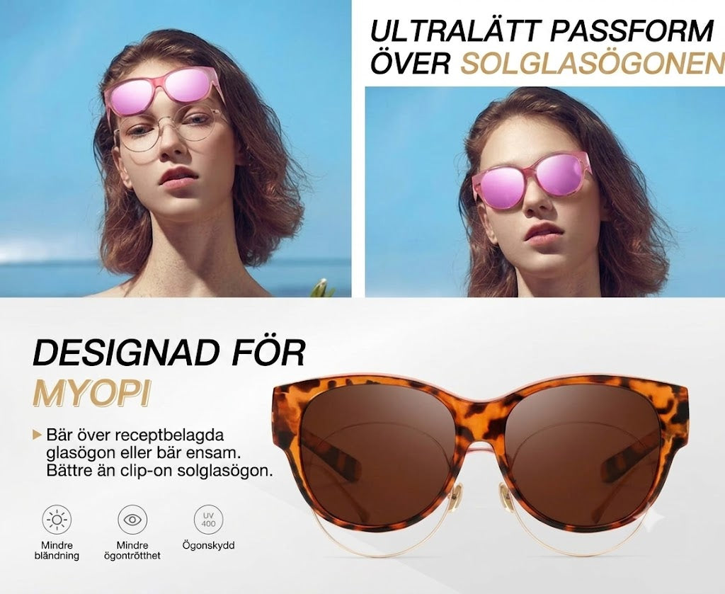 🕶 Nya oversize cat eye-solglasögon – Polariserade linser & UV400-skydd