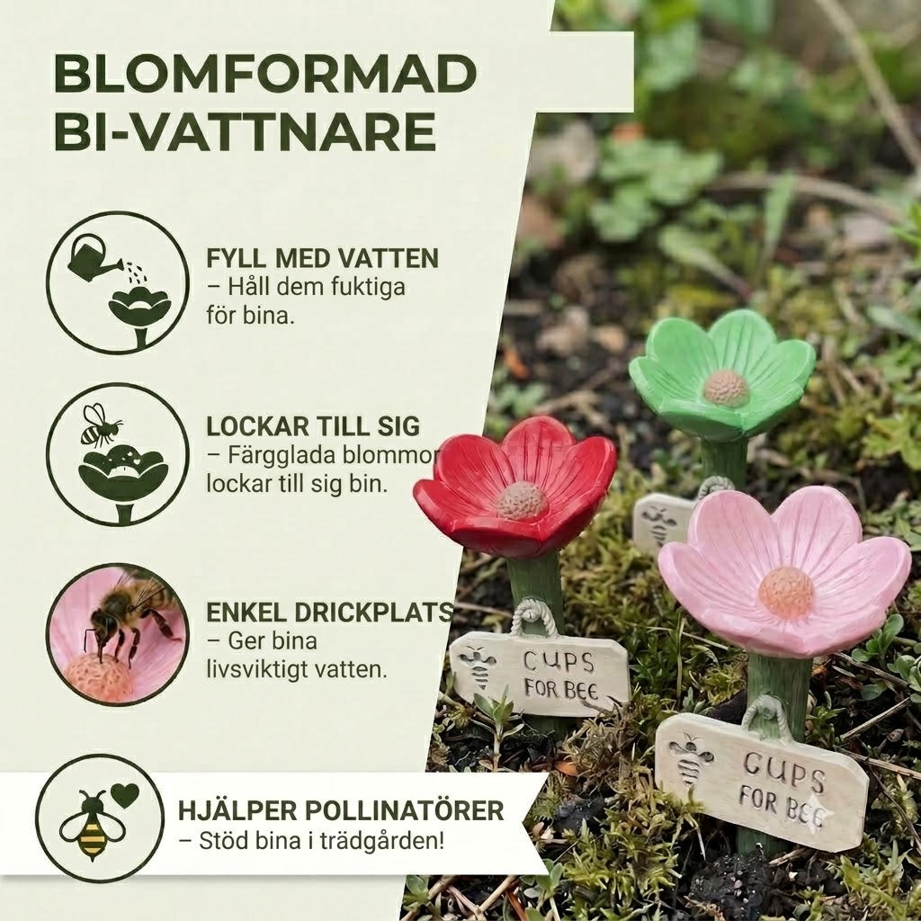 Blomformad bivattnare – färgglad vattenstation i trädgården