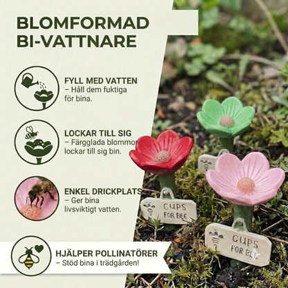 Blomformad bivattnare – färgglad vattenstation i trädgården