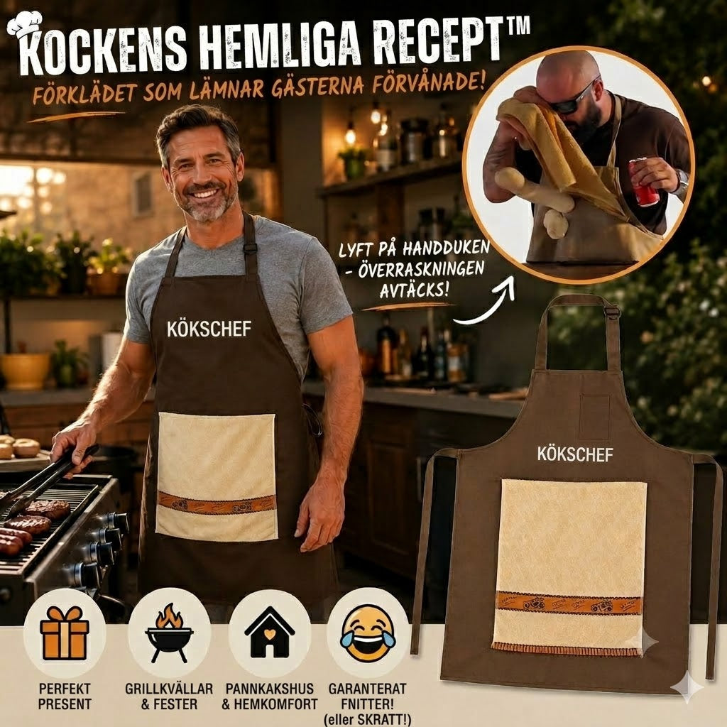 👨‍🍳 Kockens hemlighet – det här förklädet kommer att imponera på dina gäster! 😂