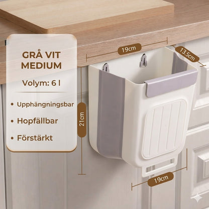 Platsbesparande hopfällbar papperskorg