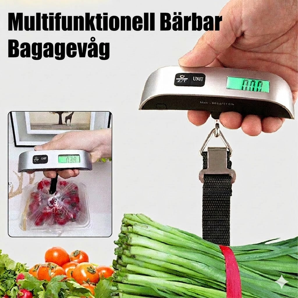 Bärbar bagagevåg med LCD-display
