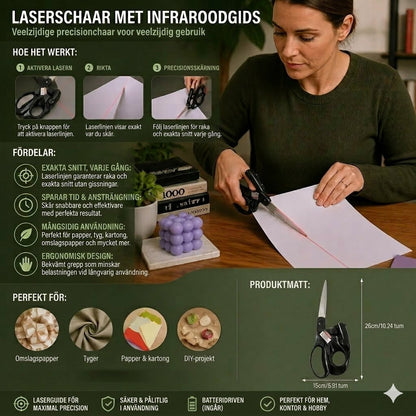 Infraröda lasersaxar — precision för sömnad och hantverk