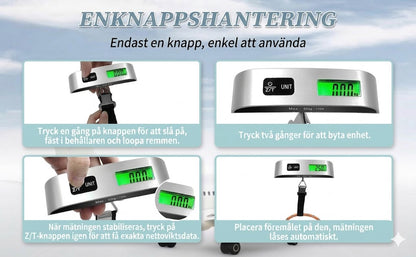 Bärbar bagagevåg med LCD-display