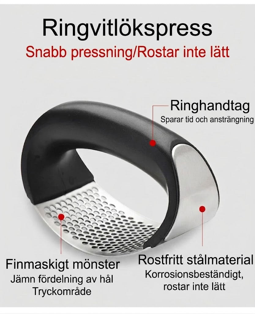 Vitlökspress: Bärbar vitlökspress i rostfritt stål