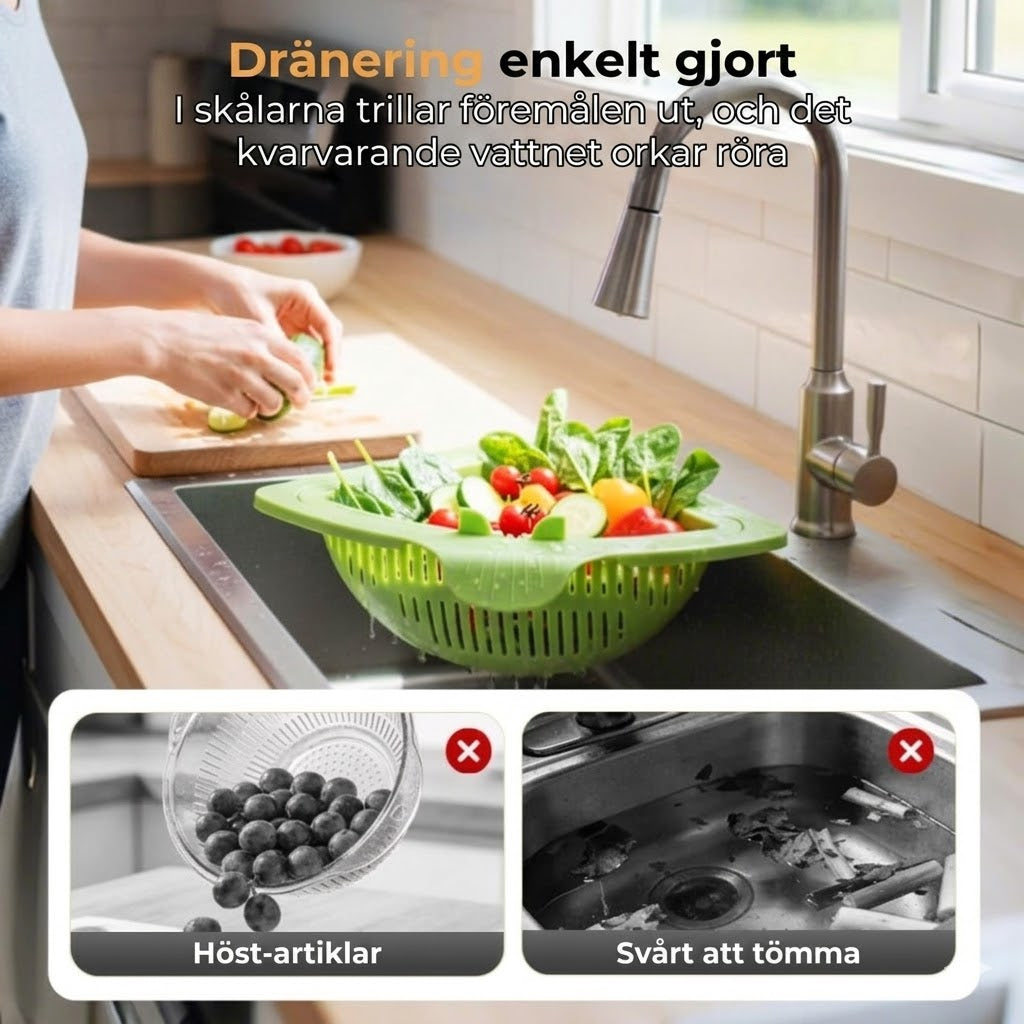 Magnetisk hörnsil för diskho – avfallskorg för matrester