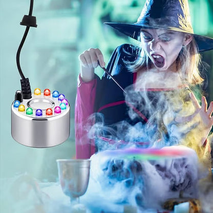 12 LED ultraljudsdimmaskin — skapar kall dimma och färgglada ljus