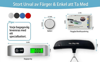 Bärbar bagagevåg med LCD-display