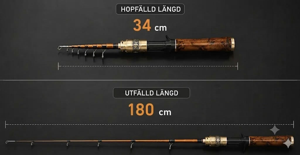 Fickfiskespö av kolfiber: teleskopiskt fiskespö