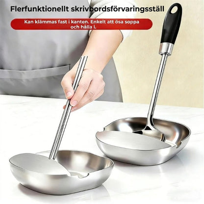 Lyxigt skedställ i rostfritt stål för köksbänk – Högkvalitativt soppskedställ