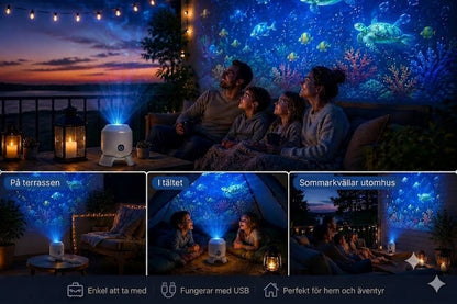 OceanDream havsprojektor med roterande LED-ljus – skapa en drömlik natt