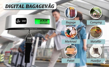 Bärbar bagagevåg med LCD-display