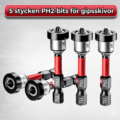 Magnetisk skruvbits i S2-stål med djupstopp