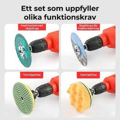 Adaptersats – från borrmaskin till vinkelslip