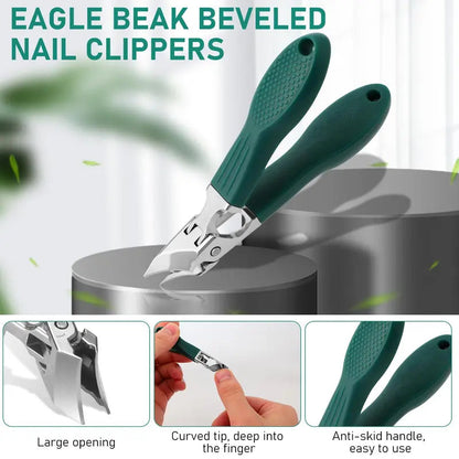 Professionell nageltång med örnnäbbsdesign, lämplig för nageltrång och tjocka naglar.