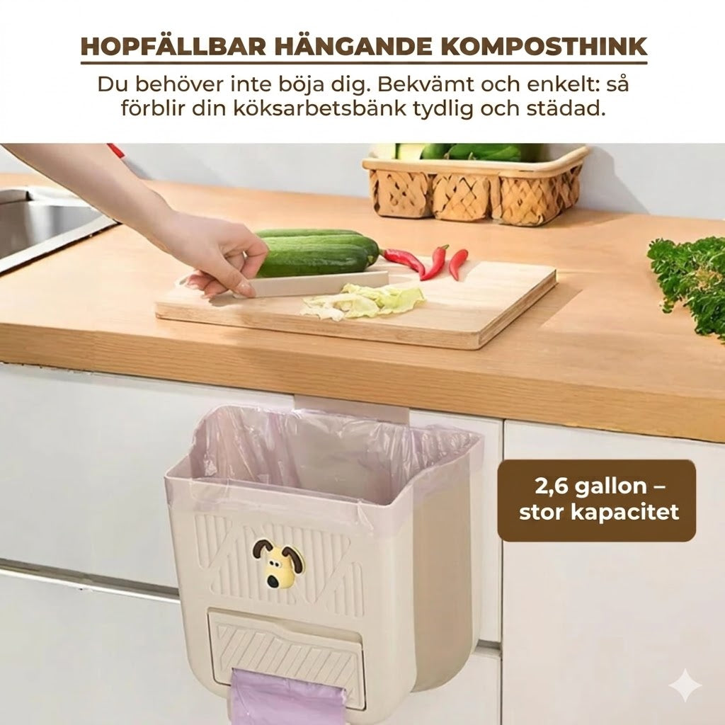 Platsbesparande hopfällbar papperskorg