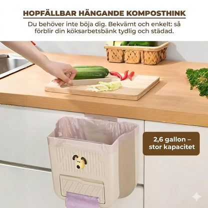 Platsbesparande hopfällbar papperskorg
