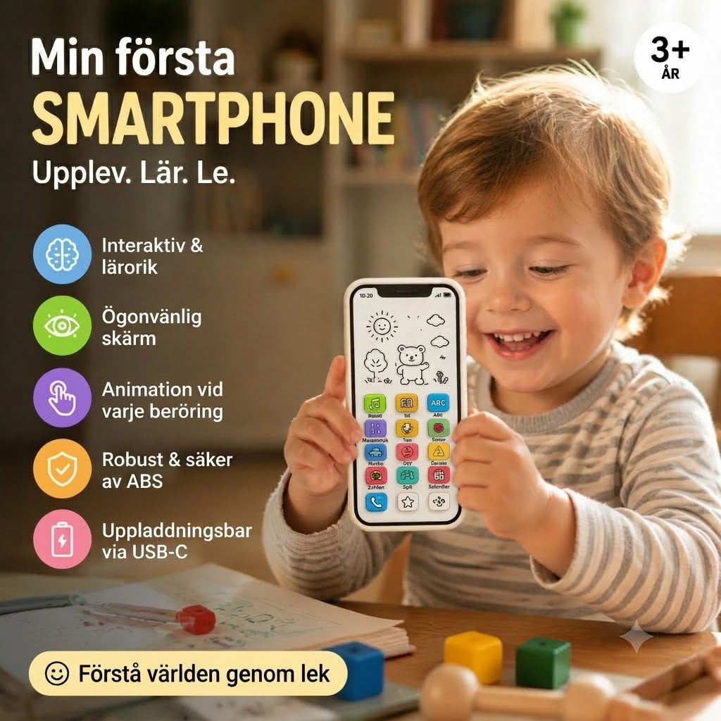 🔥📢 50 % rabatt 📱 Pedagogisk smartphone för barn | Lärande genom lek, ögonvänlig design – det ideala valet för lärande ✨👶