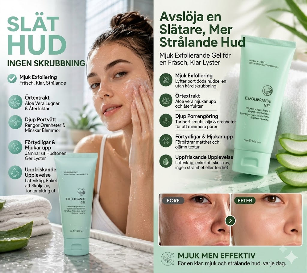 Exfolierande gel med örtextrakt