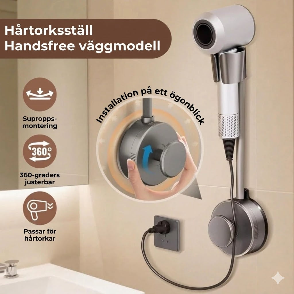 Hållare för hårtork handsfree