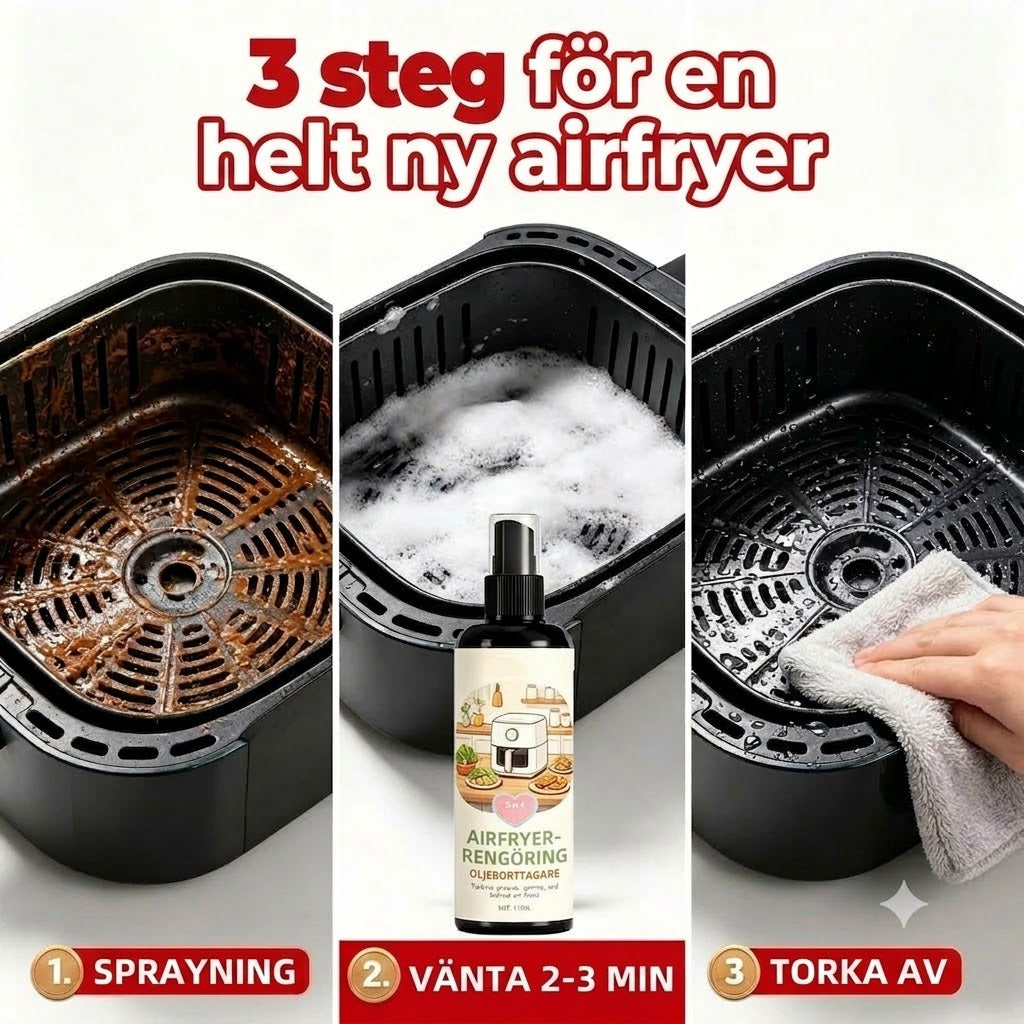 2-i-1 Airfryer-rengöringsmedel och avfettningsspray