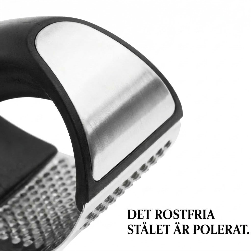 Vitlökspress: Bärbar vitlökspress i rostfritt stål
