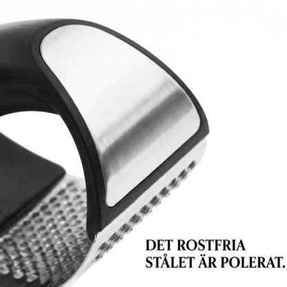 Vitlökspress: Bärbar vitlökspress i rostfritt stål