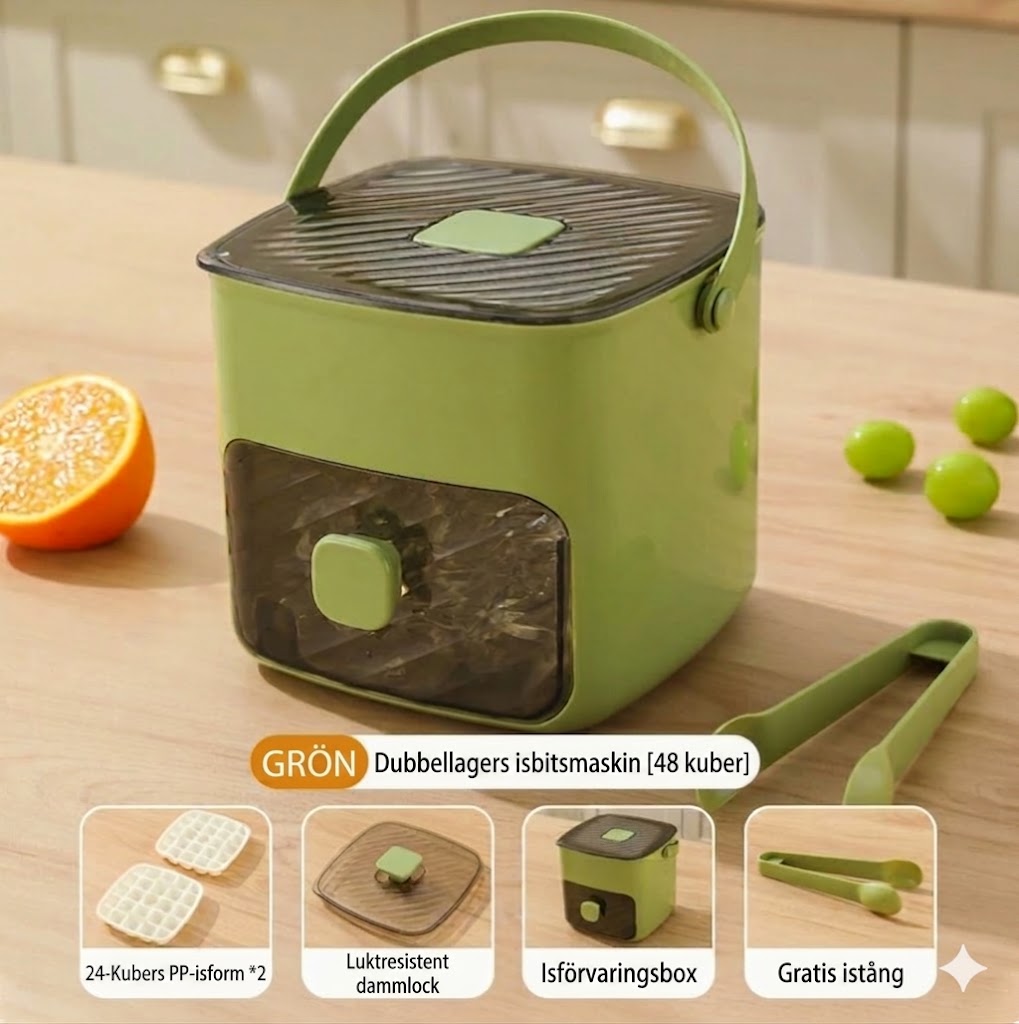Isbitsform i silikon med lock – pressbar ismugg med handtag