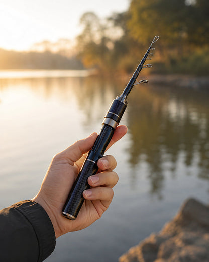 Fickfiskespö av kolfiber: teleskopiskt fiskespö