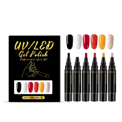 SalonPen – 3-i-1 nagelpenna (med UV-lampa) – 6-pack