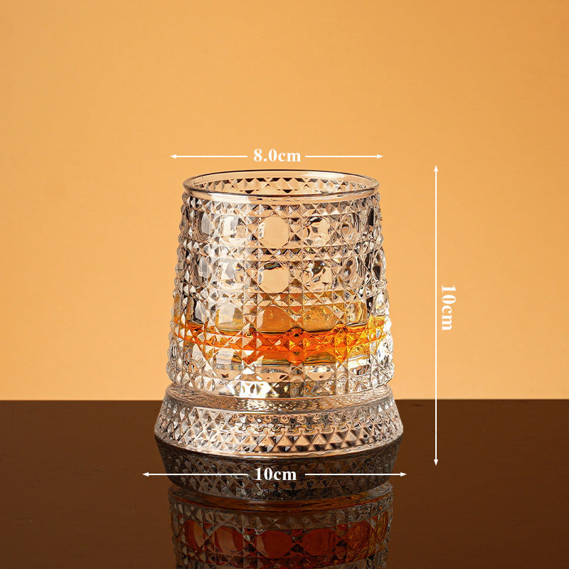 💎🥃 360° roterande whiskeyglas – Lyxigt roterande kristallglas