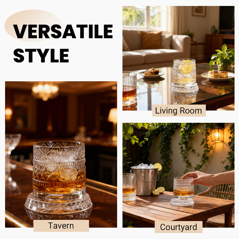 💎🥃 360° roterande whiskeyglas – Lyxigt roterande kristallglas