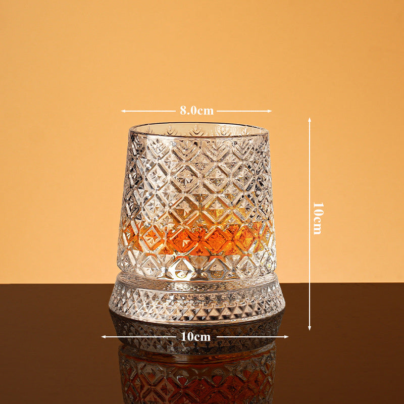 💎🥃 360° roterande whiskeyglas – Lyxigt roterande kristallglas