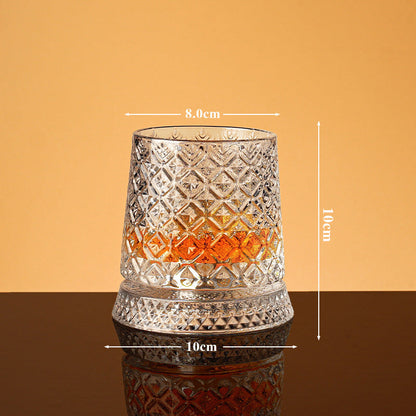 💎🥃 360° roterande whiskeyglas – Lyxigt roterande kristallglas
