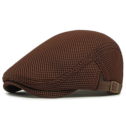 Andningsbar flat cap med justerbar rem