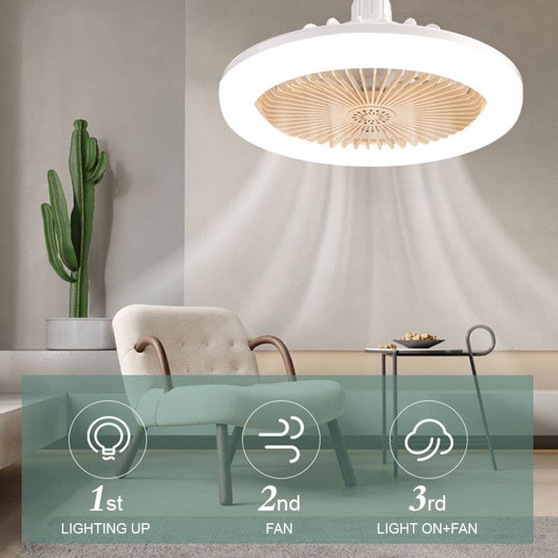 LED-takfläkt med fjärrkontroll – tystgående, 3 ljuslägen, energisparande 🌀