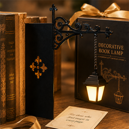 📢📢 Tidsbegränsat erbjudande: 50 % rabatt! 🔥 Mini retro gatlykta-bokstöd 📚💡 – Ge din bokhylla en unik design