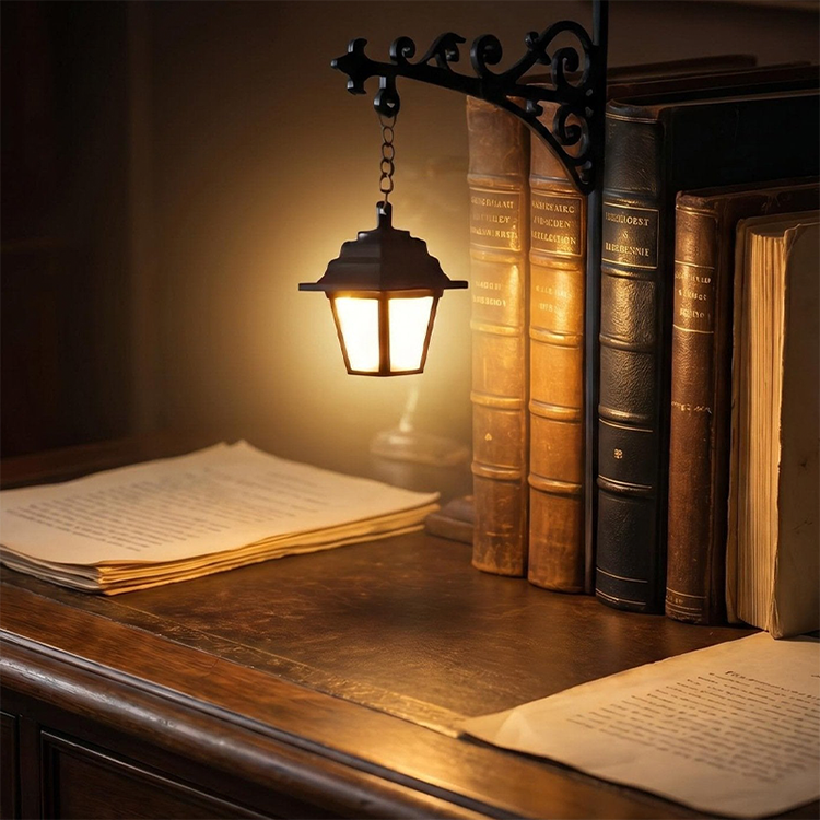 📢📢 Tidsbegränsat erbjudande: 50 % rabatt! 🔥 Mini retro gatlykta-bokstöd 📚💡 – Ge din bokhylla en unik design