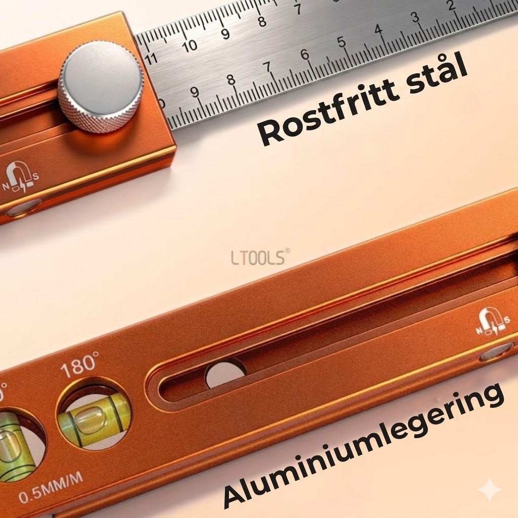 Multifunktionell djupmätare med vattenpass - mätverktyg för snickeri och DIY