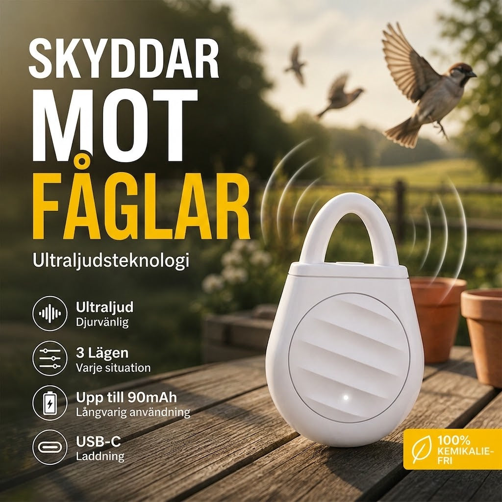🐦Oroa dig aldrig mer för fåglar, skadedjur och gräshoppor! Bärbar ultraljudsfågelskrämma i nyckelringsdesign.